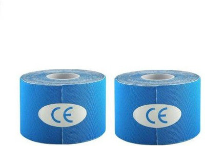 Web Mall Classic Kinesiology Tape (100% Water Resistance) (Pack Of 2) Knee, Calf & Thigh Support(Blue)