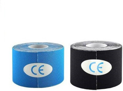 Web Mall Kinesiology Tape (100% Water Resistance) Knee, Calf & Thigh Support(Black, Blue)