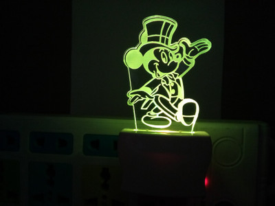 UKANI Micky design With 7 color changing light Night Lamp(12 cm, Multicolor)
