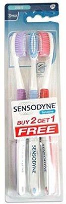SENSODYNE Sensitive Plastic Toothbrush (22.9 x 7 x 2.2 cm, 63.5gm)- Pack of 2+1 Extra Soft Toothbrush(Pack of 3)