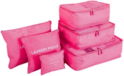 Kanha 6 in 1 Waterproof Travel Laundry Pouch Make-up Bags Organizer(Pink)