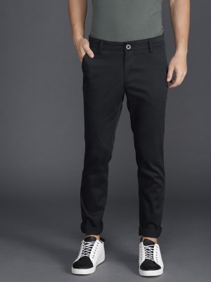 WROGN Regular Fit Men Black Trousers