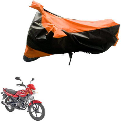 AK Art Two Wheeler Cover for Bajaj(Platina 100 DTS-i, Black, Orange)