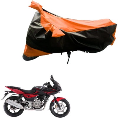 AK Art Two Wheeler Cover for Bajaj(Pulsar 200 NS DTS-i, Black, Orange)