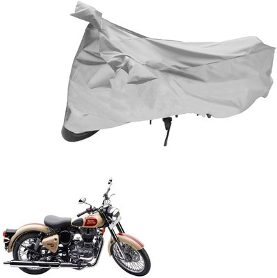 AutoVision Two Wheeler Cover for Royal Enfield(Bullet 500, Silver)