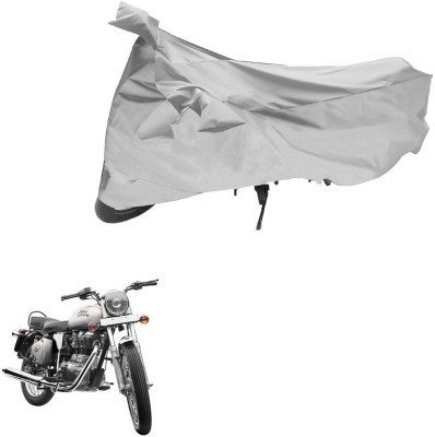 Ak Automotive Two Wheeler Cover for Royal Enfield(Bullet 350, Silver)