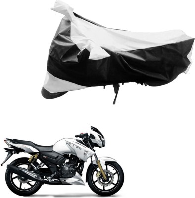 PRIMEAUTOZ Two Wheeler Cover for TVS(Apache RTR 180, Black, Silver)