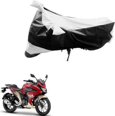 PRIMEAUTOZ Two Wheeler Cover for Yamaha(Fazer, Black, Silver)