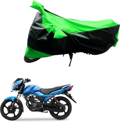 JVG Two Wheeler Cover for TVS(Victor GLX, Black, Green)