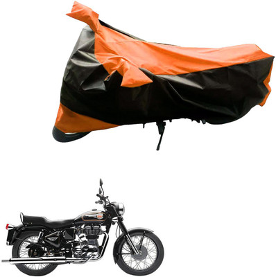 AZACUS Two Wheeler Cover for Royal Enfield(Classic 350, Black, Orange)