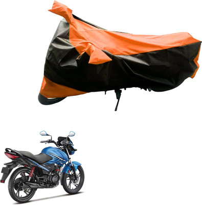 AK Art Two Wheeler Cover for Hero(Glamour FI, Black, Orange)