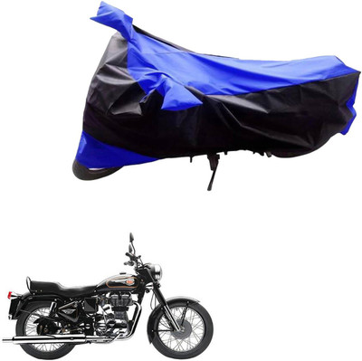 AK Art Two Wheeler Cover for Royal Enfield(Classic 350, Black, Blue)