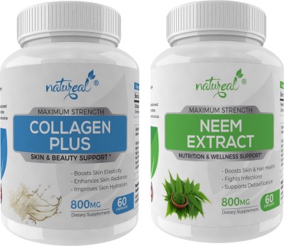 Natureal Skin Care Combo of Collagen & Neem-800 Mg Capsules Each(2 x 60 No)