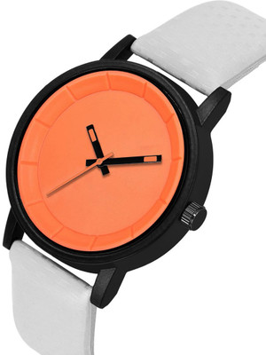 HINISH Orange Dial And White Belt Watch Analog Watch For Men and Boys Analog Watch - For Boys