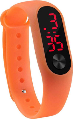 UNEQUETREND ORANGE COLOR LED DIGITAL WATCH M3 Digital led band type orange color watch for mens and womens Digital Watch - For Boys & Girls