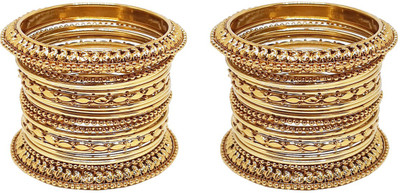Chrishan Alloy Gold-plated Bangle Set(Pack of 2)