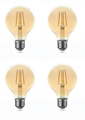 Shri Mahal Antiques 4 W Standard E27 LED Bulb(Yellow, Pack of 4)