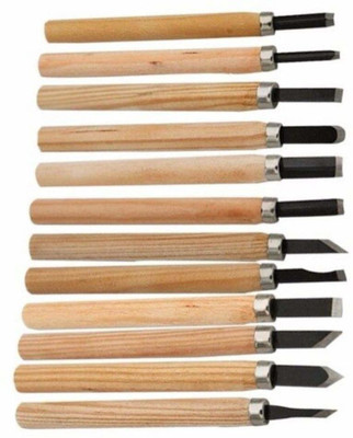 OWL BLIZZ Hand Wood Carving Chisels Knife for Basic Woodcut Working Combination Chisel Set Combination Chisel Set(Pack of 12)
