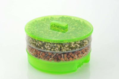 KMT Plastic Sprout Maker Box Hygienic Sprout Maker with 4 Container Organic Home Making Fresh Sprouts Beans for Living Healthy Life - 1000 ml Plastic Sprout Maker(Green)