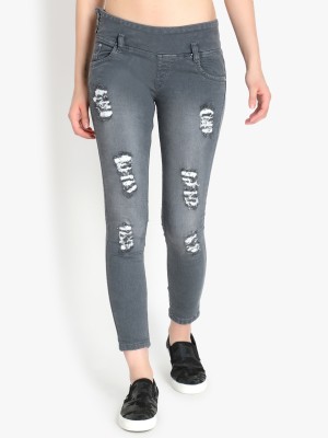 German Club Skinny Women Grey Jeans