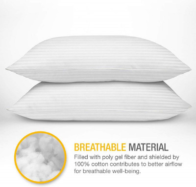 Navi collection Polyester Fibre Solid Sleeping Pillow Pack of 2(White)