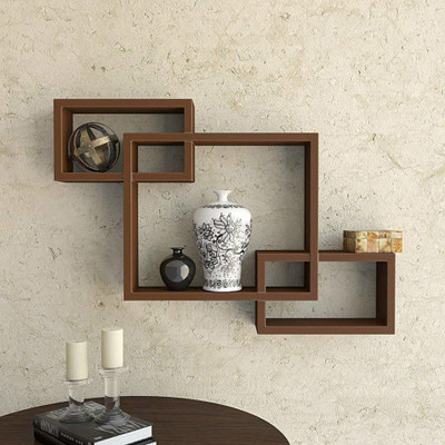 FUTURE GENERATION V GROUP MDF (Medium Density Fiber) Wall Shelf(Number of Shelves - 3, Brown)