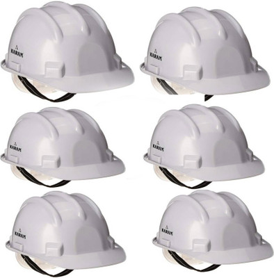 Karam PN 501 White ( pack of 6) Construction Helmet(Size - REGULAR)