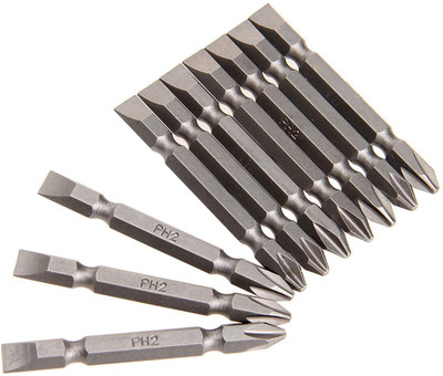 Sauran PH2 Plus and Minus Screwdriver Bit (Shape +/-) - Set of 10 Pieces Combination Screwdriver Set(Pack of 10)