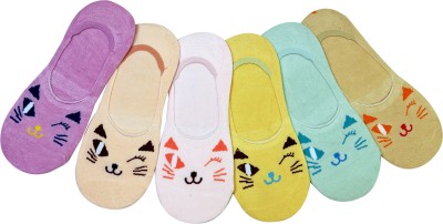 KITKING Girls Printed Low Cut(Pack of 6)