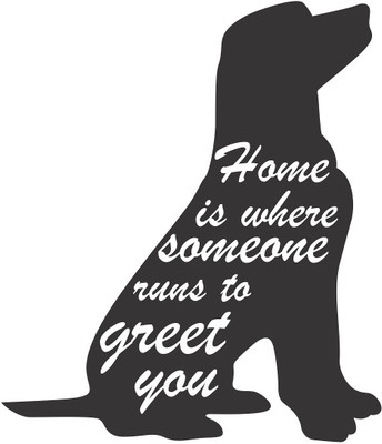 Littlebuds 60 cm Dog With Quotes Removable Sticker(Pack of 1)