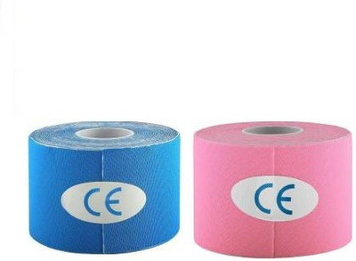 Web Mall PLUS Kinesiology Tape (100% Water Resistance) (Pack Of 2) Knee, Calf & Thigh Support(Blue, Pink)