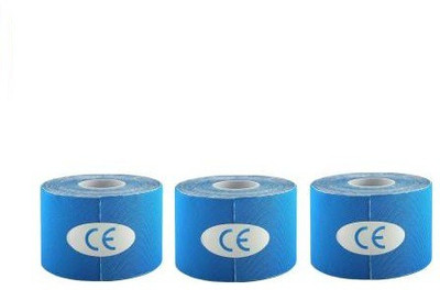 Web Mall Kinesiology Tape (100% Water Resistance) (Pack Of 3) Knee, Calf & Thigh Support(Blue)