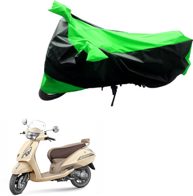 JVG Two Wheeler Cover for TVS(Black, Green)