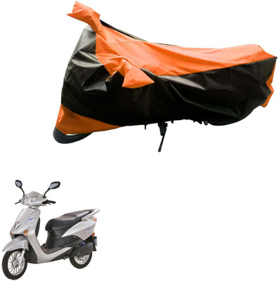 AK Art Two Wheeler Cover for Indus(Yo EXL, Black, Orange)