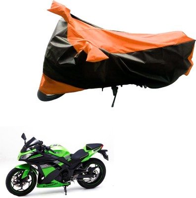 Ak Automotive Two Wheeler Cover for Kawasaki(Ninja 300, Black, Orange)