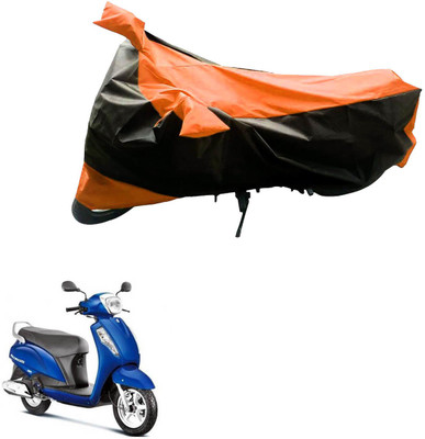 JVG Two Wheeler Cover for Suzuki(Access, Black, Orange)