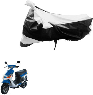 AK Art Two Wheeler Cover for Indus(Yo Style, Black, Silver)