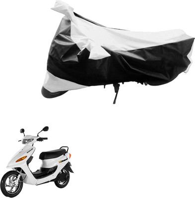 AK Art Two Wheeler Cover for Indus(Yo, Black, Silver)
