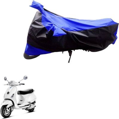 Ak Automotive Two Wheeler Cover for Piaggio(Vespa LX, Black, Blue)