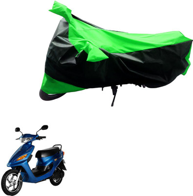 Ak Automotive Two Wheeler Cover for Indus(Yo Electron, Black, Green)