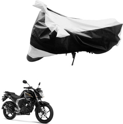 AK Art Two Wheeler Cover for Yamaha(FZ16, Black, Silver)