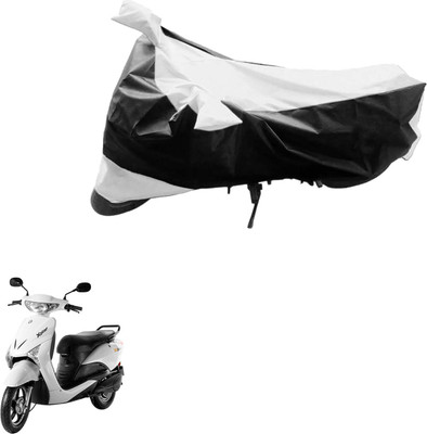 AK Art Two Wheeler Cover for Indus(Yo Xplor, Black, Silver)