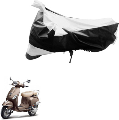 Ak Automotive Two Wheeler Cover for Piaggio(Vespa VXL, Black, Silver)