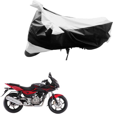 PRIMEAUTOZ Two Wheeler Cover for Bajaj(Pulsar 200 NS DTS-i, Black, Silver)