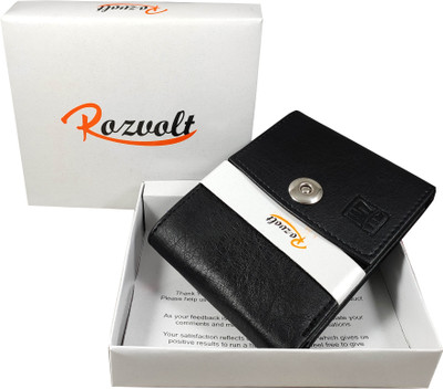 Rozvolt Men Black Artificial Leather Wallet(7 Card Slots)