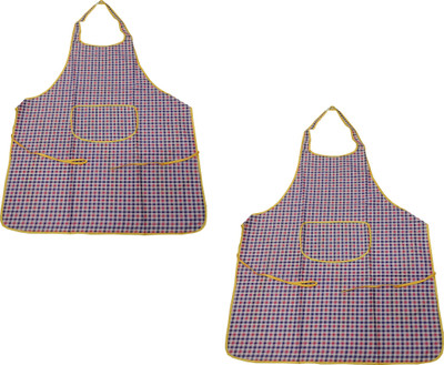 welhous Polyester Home Use Apron - Free Size(Red, Pack of 2)