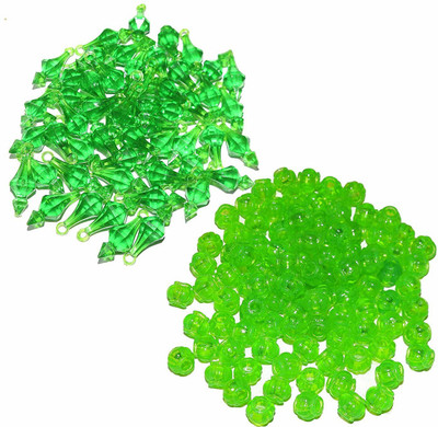 CHL ROAR LITE GREEN COLOR PLASTIC BELLS/GADA WITH MATKI SHAPED BEADS100
