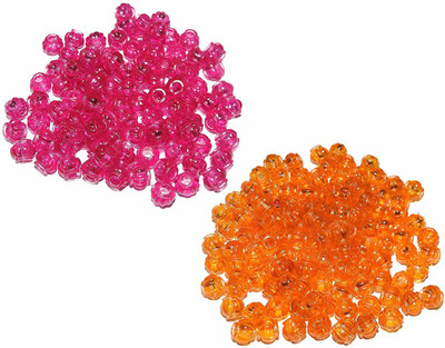 CHL ROAR TWO COLOUR MATKI SHAPED PLASTIC BEADS SET OF 150
