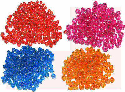 CHL ROAR MULTI COLOUR MATKI SHAPED PLASTIC BEADS SET OF 200