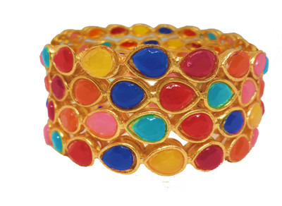 JSD Alloy Gold-plated Bangle Set(Pack of 4)